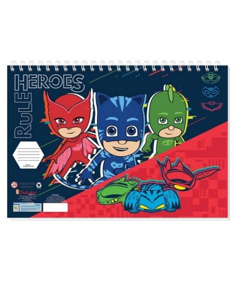 Μπλοκ ζωγραφικής PJ Masks αυτοκόλλητα στένσιλ